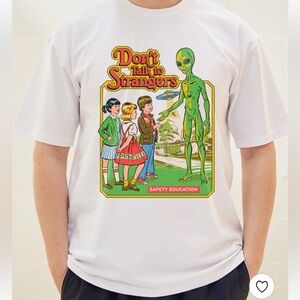 Steven Rhodes- Dont talk to strangers Graphic White Short Sleeve alien Tee